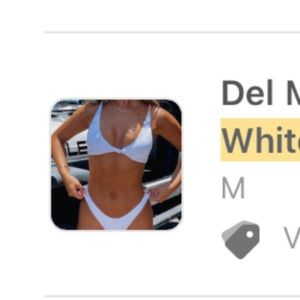 White fox bathing suit top & bottom